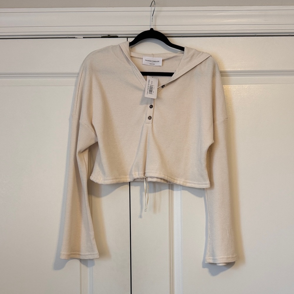 Painted Threads Cream Waffle Knit Top